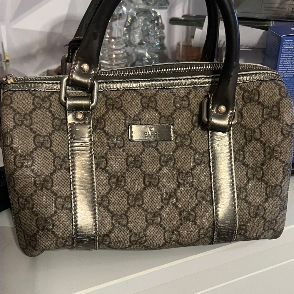 Gucci Brown and Gold Satchel Bag